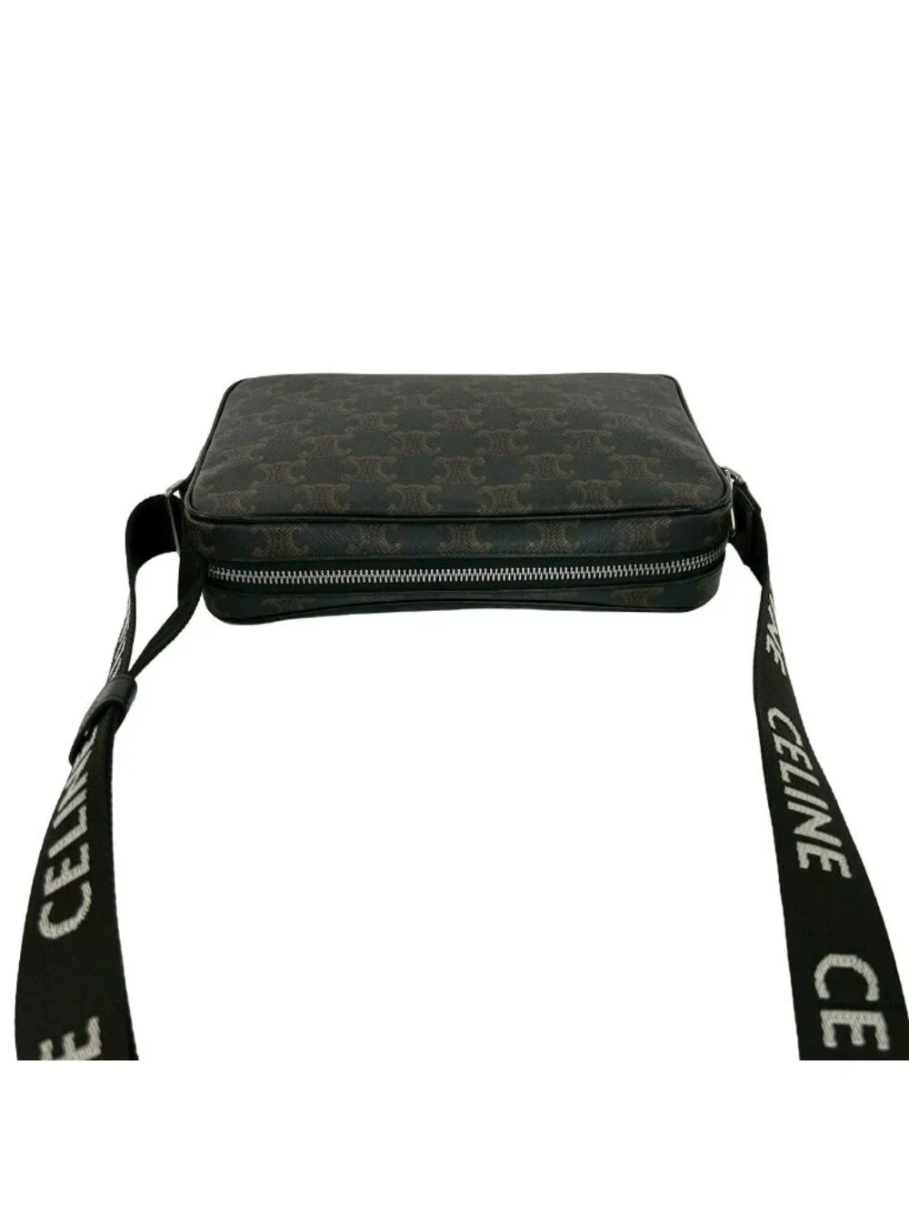 Celine Triomphe Messenger with Leather Mini Shoulder Bag Black
